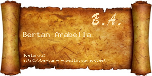 Bertan Arabella névjegykártya
